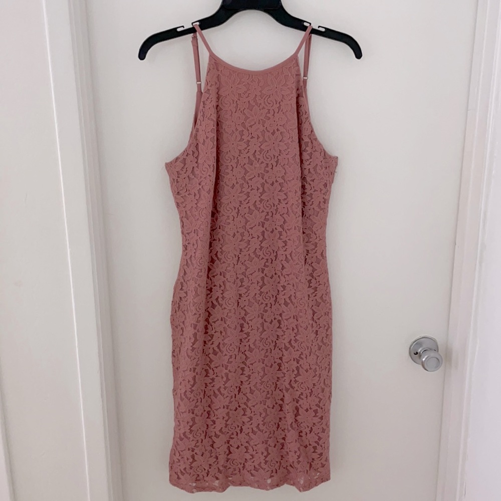 Lulus dusty rose lace dress